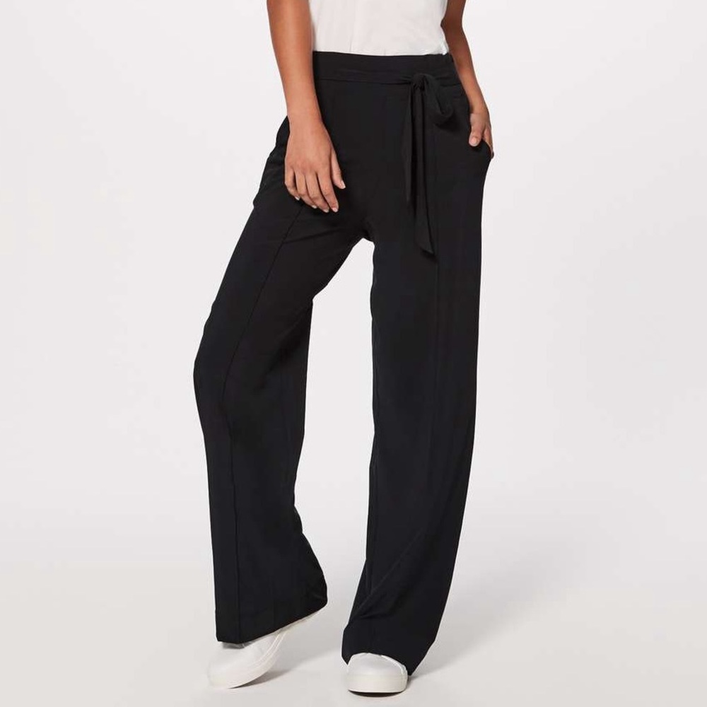 Lululemon Noir Wide Leg Tie Waist Pant